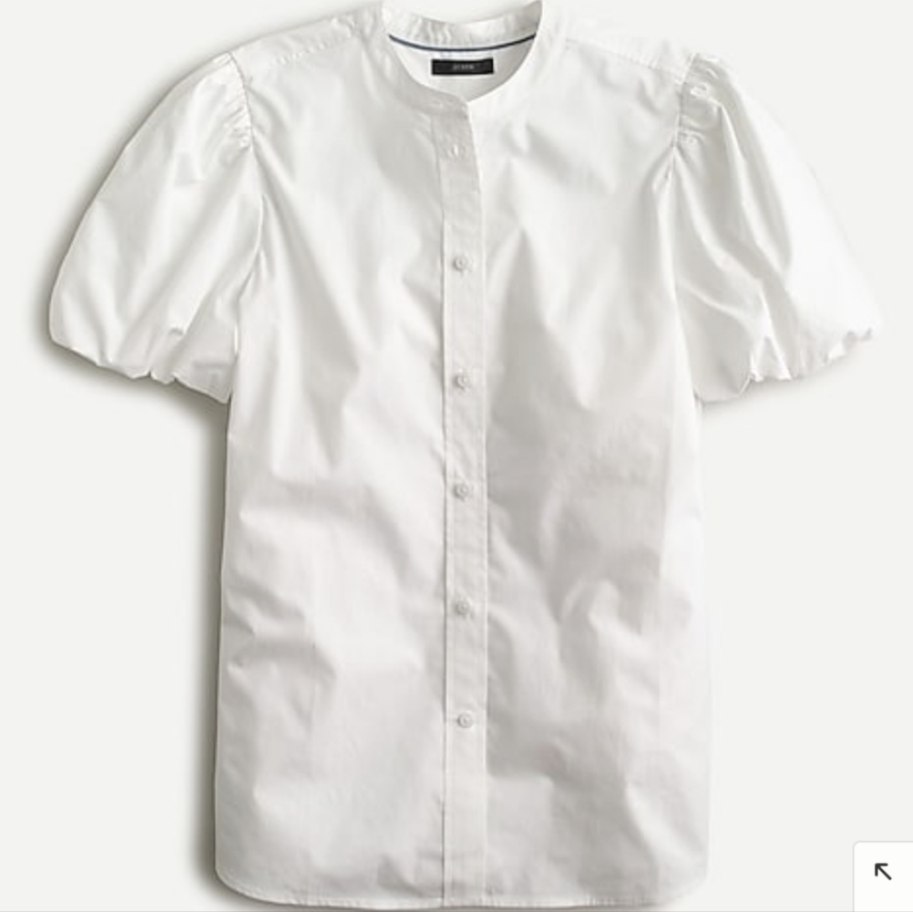 NWOT J. Crew Classic-fit short puff-sleeve shirt